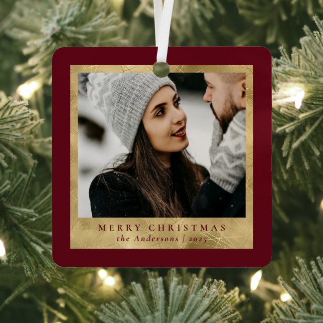 Adorno Metálico Elegante foto en pareja de Navidades rojos y de or (in situ)