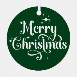 Adorno Metálico Elegante foto retro Feliz Navidad Verde Keepsake