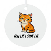 Elegante Gato Naranja Moderno Cerámica Navidad