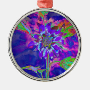Adorno Metálico Elegante girasol floral púrpura