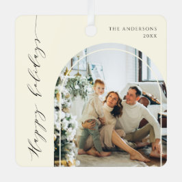 Adorno Metálico Elegante guión Minimalista Feliz Feriado