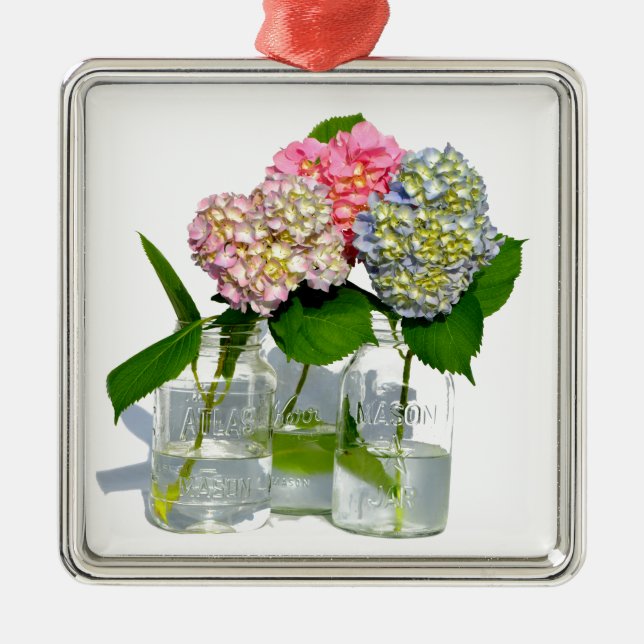 Adorno Metálico Elegante hidrato floral verde azul rosa (Frente)