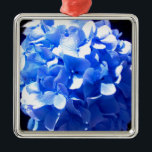 Adorno Metálico Elegante hormigas florales azules de cobalto<br><div class="desc">Hiperagua azul cobalto profundo romántico foto de H Cooper</div>