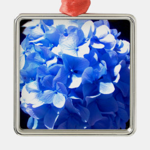 Adorno Metálico Elegante hormigas florales azules de cobalto