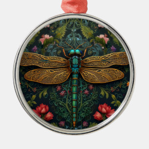 Adorno Metálico Elegante libélula vintage boho botánico