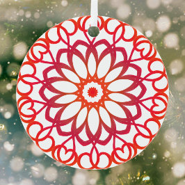 Adorno Metálico Elegante Mandala decorativa de Bonito Blanco y Roj
