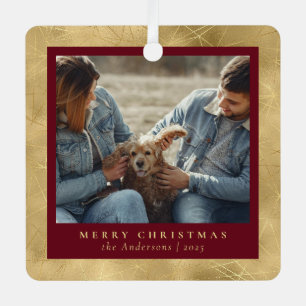 Adorno Metálico Elegante minimalista Navidades rojos y dorados fot