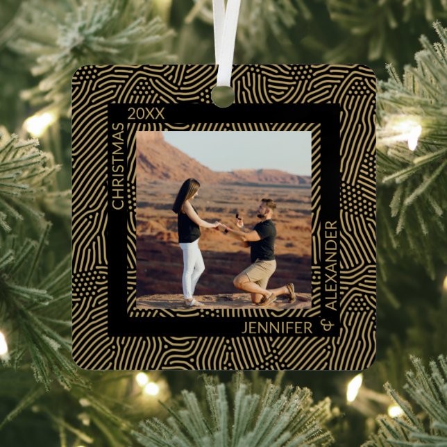 Adorno Metálico Elegante Navidad moderno Fotografía de Parejas (in situ)