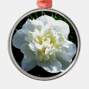Adorno Metálico Elegante peonía floral blanca foto de flor blanca