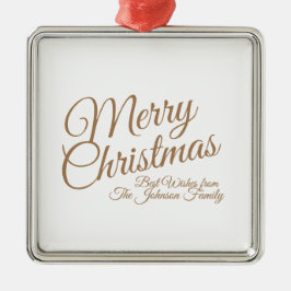 Adorno Metálico Elegante Personalizado Navidades de vacaciones nom