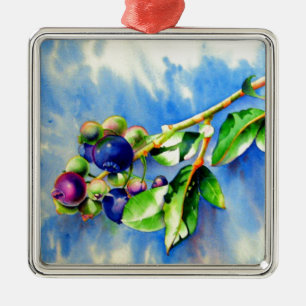 Adorno Metálico Elegante pintura de arándano azul acuático