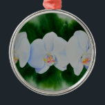Adorno Metálico Elegante pintura de orquídeas de color blanco trop<br><div class="desc">pintura romántica y elegante de color blanco en orquídea de H cooper</div>