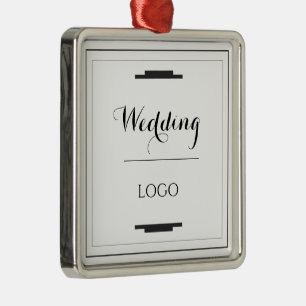 Adorno Metálico Elegante Regalo Personalizado de Boda Moderno y He