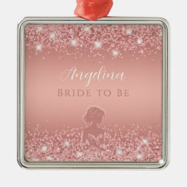 Adorno Metálico Elegante Rosa Gold Luxe Shimmer Bridal Shower