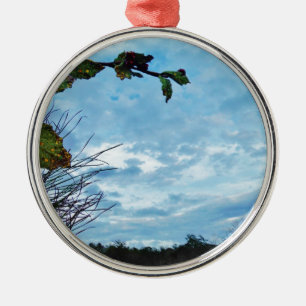 Adorno Metálico Elegantes Navidades Holly, cielo azul