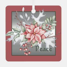 Adorno Metálico Elegantes Navidades personalizados de poinsettia d