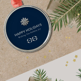 Adorno Metálico Elegantes Vacaciones Felices De Copas De Nieve