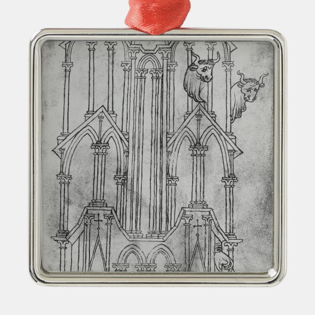 Adorno Metálico Elevación de la torre de la catedral de Laon (Frente)