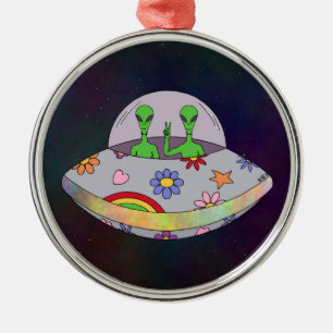 Adorno Metálico Ellos vienen en paz OVNI