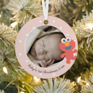 Adorno Metálico Elmo   La primera Navidad del bebé - Agrega tu nom