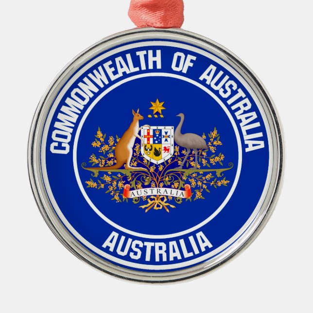 Adorno Metálico Emblema de Australia redonda (Frente)