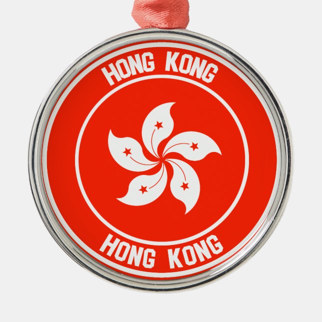 Adorno Metálico Emblema de la ronda de Hong Kong (Frente)