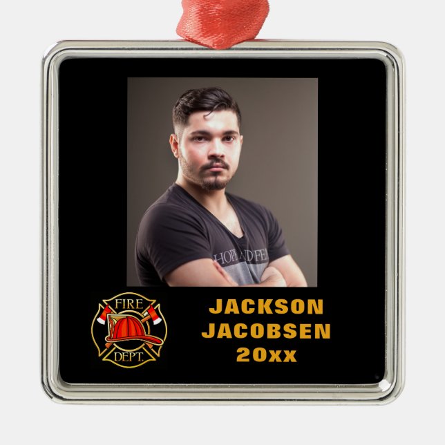 Adorno Metálico Emblema del Departamento de Bomberos (Frente)