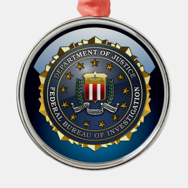 Adorno Metálico Emblema del FBI (Frente)