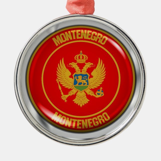 Adorno Metálico Emblema redondeado de Montenegro (Frente)