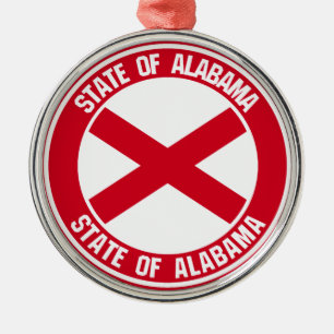 Adorno Metálico Emblema redondo de Alabama