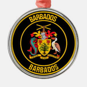 Adorno Metálico Emblema redondo de Barbados