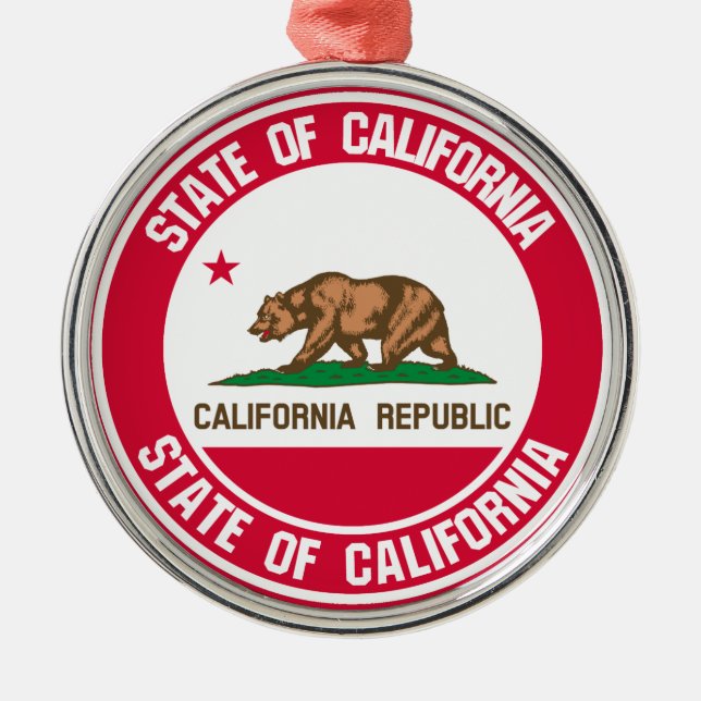 Adorno Metálico Emblema redondo de California (Frente)