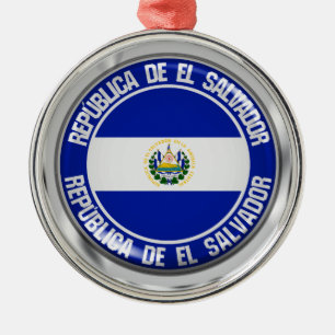 Adorno Metálico Emblema redondo de El Salvador