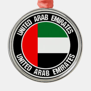 Adorno Metálico Emblema Redondo de Emiratos Árabes Unidos
