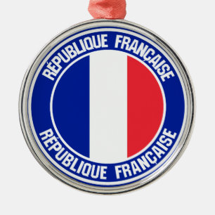 Adorno Metálico Emblema Redondo de Francia