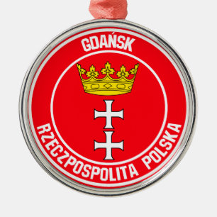 Adorno Metálico Emblema Redondo de Gdańsk