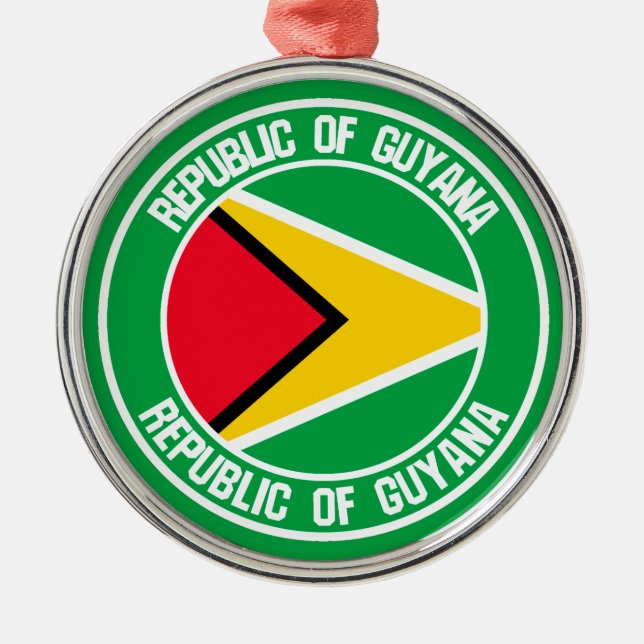 Adorno Metálico Emblema redondo de Guyana (Frente)