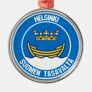 Adorno Metálico Emblema redondo de Helsinki