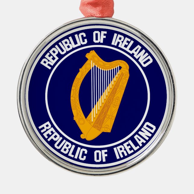 Adorno Metálico Emblema redondo de Irlanda (Frente)
