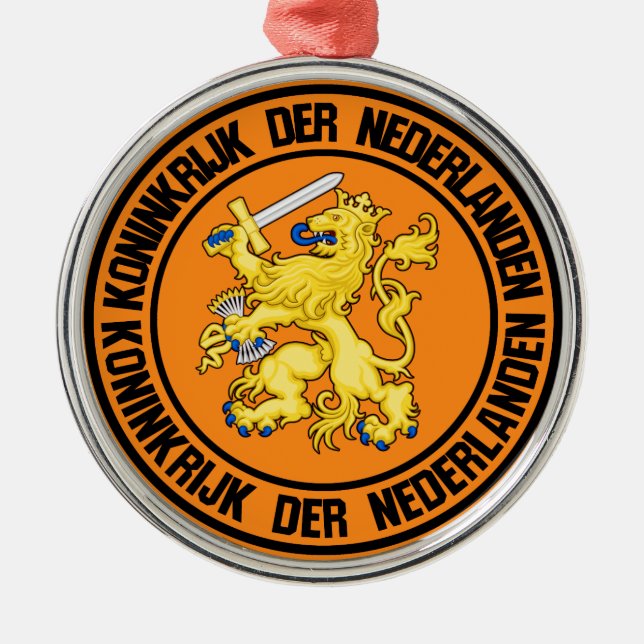 Adorno Metálico Emblema redondo de los Países Bajos (Frente)
