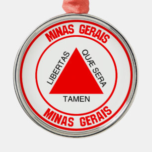 Adorno Metálico Emblema Redondo de Minas Gerais