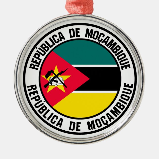 Adorno Metálico Emblema redondo de Mozambique (Frente)