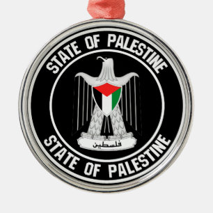 Adorno Metálico Emblema Redondo de Palestina