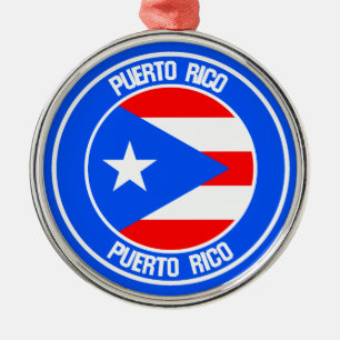 Adorno Metálico Emblema redondo de Puerto Rico
