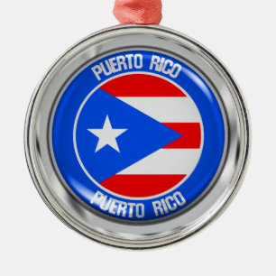 Adorno Metálico Emblema redondo de Puerto Rico