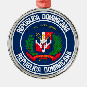 Adorno Metálico Emblema redondo de República Dominicana