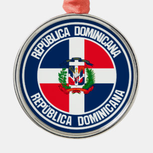 Adorno Metálico Emblema redondo de República Dominicana