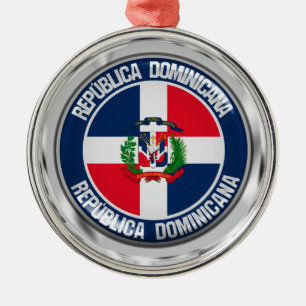 Adorno Metálico Emblema redondo de República Dominicana
