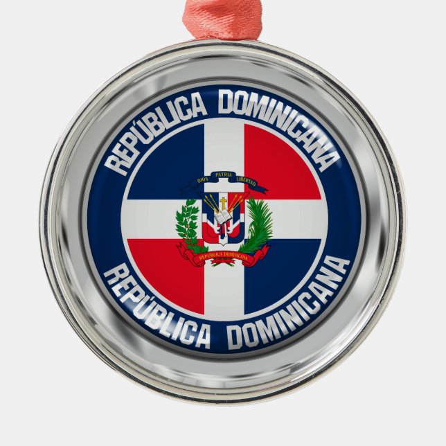Adorno Metálico Emblema redondo de República Dominicana (Frente)