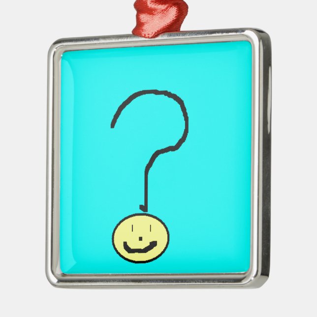Adorno Metálico Emoji con interrogantes sonrientes felices, arte i (Izquierda)